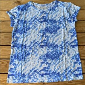 Koolaburra Blue and Cream Tie-Dye Short Sleeve Tee